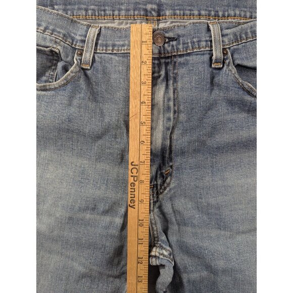 Levis 505 Jeans Mens Size 38x32 Blue Comfort Classic Straight Whiskers Stretch - Picture 5 of 14